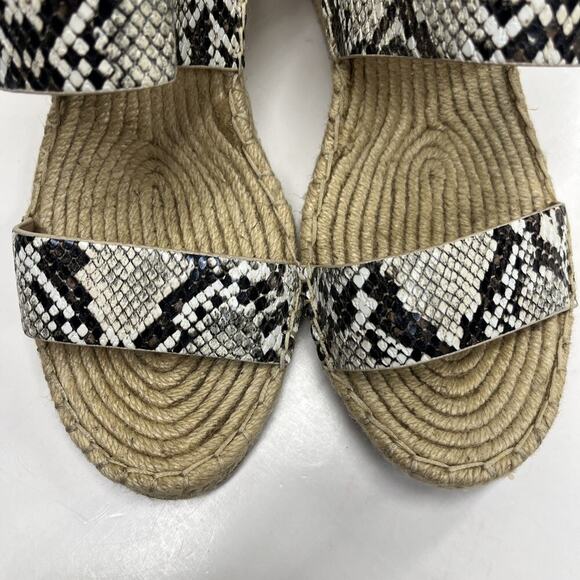 Kenneth Cole Wedge Snakeskin Espadrille Sandals Women's 9.5M Open Toe Slingback - Picture 5 of 15